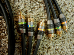 2 Monster 2CV Component High Resolution Video Cables Y/Pb/Pr + Monster COAX