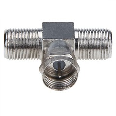F Type RG6 Male to 2 F Fem Coaxial Cable Splitter 2 Way Splitter Adapter 2 Pack