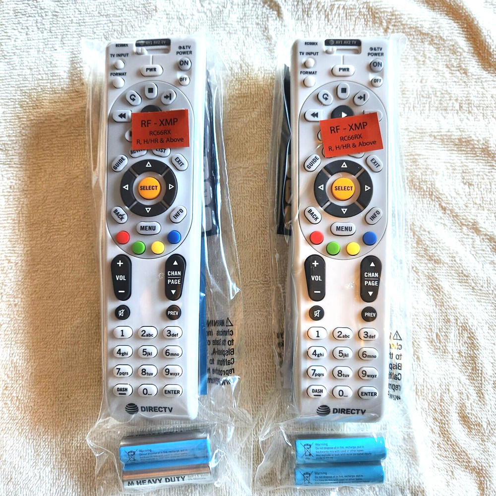 DIRECTV RC66RX / LOT OF 2 IR/RF UNIVERSAL REMOTE CONTROLS / BATTERIES INCLUDED!