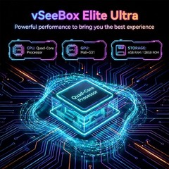 vSeeBox Elite Ultra 8K Android TV Box with Voice Control, 4GB RAM 128GB Storage