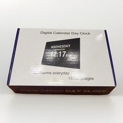 Digital Calendar Day Clock 20 Alarms 18 Languages RoHS LCD 7in DC824 3V Indoor