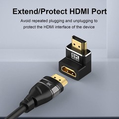 4-Pack 8K HDMI 2.1 Angle Adapter 90° 270° Gold Plated 4K/8K HDR eARC