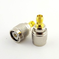 2pcs TNC Male Plug to SMA Female Jack Straight RF Coax Connector Adapter
