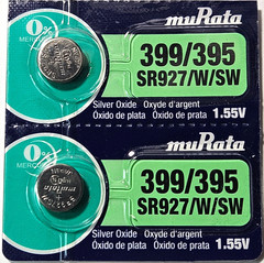 399/395 MURATA 2PK 1.55V SILVER OXIDE (GOOD EXP 10/32) SR927 395 SR57 FREE SHIP