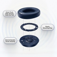 Wireless Headphones Over Ear, 40 Hours Playtime, Bluetooth V6.0 – HiFi Stereo