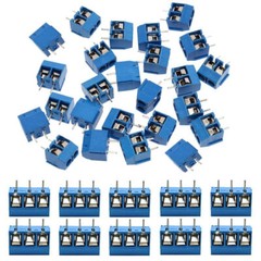 60Pcs 2/3Pin 5mm Pitch Blue KF301-2P/3P PCB Mount Screw Terminal Block Connector