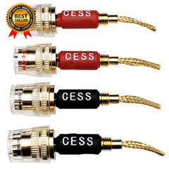 CESS-220 Pin Banana Plug to 4Mm Female Banana Jack/Speaker Wire, 4 Pack