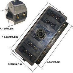 6/ 12 Way Blade Fuse Box Block Holder LED Car Boat Power Distribution Panel 12V
