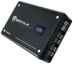 Rockville ATOM 8B 8-Channel 3500w Weather Proof Bluetooth Car Amplifier+Amp Kit