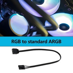 2 PCS 4 Pin RGB Standard 5V 3 Pin ARGB Adapter Connector PC Fan Sync 25cm