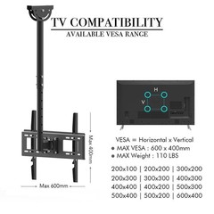Full Motion Ceiling TV Wall Mount Bracket for 32 40 42 46 50 55 60 65 70 LED LCD