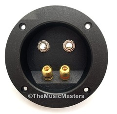 Gold Banana Speaker Screw Terminal Cup Dual 1/4″ Jacks Home Pro Studio Cabinets