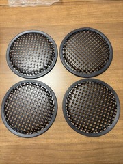 Heavy Duty 4 Each Waffle Style Steel Speaker Grill Black 8.25” Overall Diameter