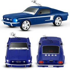 Blue WS-1967 Car Bluetooth Portable Speaker with LED AUX USB FM Rechargeable