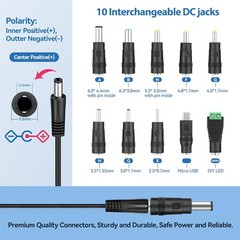 5V 3A 2.5A Adapters Power Cord with 10 Plug 5.0V 3000mA 2800mA 2500mA Charger