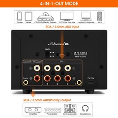 HiFi Audio Switcher 1-IN-4-OUT Splitter 5-Band EQ Preamp Equalizer w/VU Meter