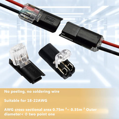 50pcs 2 Pin Waterproof Electrical Connector Car Automotive Wire Plug Terminal