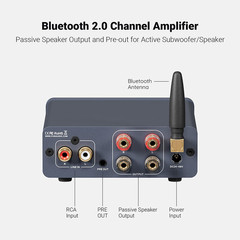 BT20A Pro Bluetooth 5.0 Amplifier, 300W X2 Wireless Amp, TPA3255 2 Channel Mini