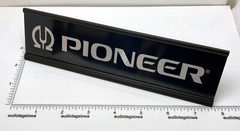 Pioneer Logo Desk Sign – Custom Black & Silver Aluminum