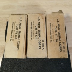 3 Pcs. RCA / Western Electric VT-134 12A6 Metal Tubes NOS New in Box US Army