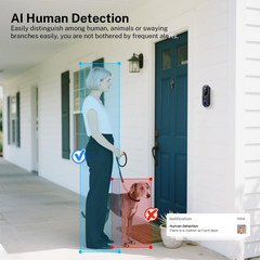 Smart 1080P Video Doorbell Camera with Doorbell Receiver, Live View, AI Human De