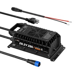 LiTime 29.2V 20A AC-DC Waterproof Charger for 24V(25.6V) Lithium LiFePO4 Battery
