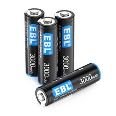 EBL AA Lithium 3000mAh AAA 1200mAh Batteries Non-rechargeable 1.5V + Case Lot