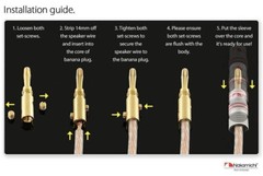 10pcs Nakami 24k Gold Plated 4mm Banana Plug Cable Wire Audio Speaker Connector