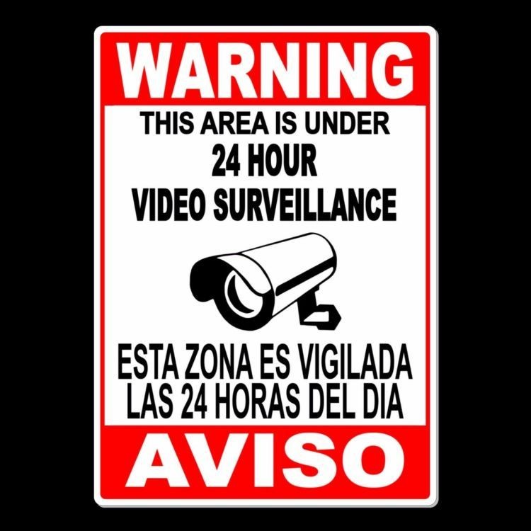 Spanish English Video Surveillance Camera Sign 5″ x 7″ Sign aviso security MS013