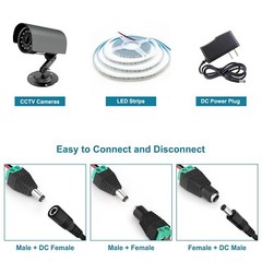 20 Pairs Male Female DC Power Jack Connector Plug 2.1 x 5.5mm for Audio CCTV LED