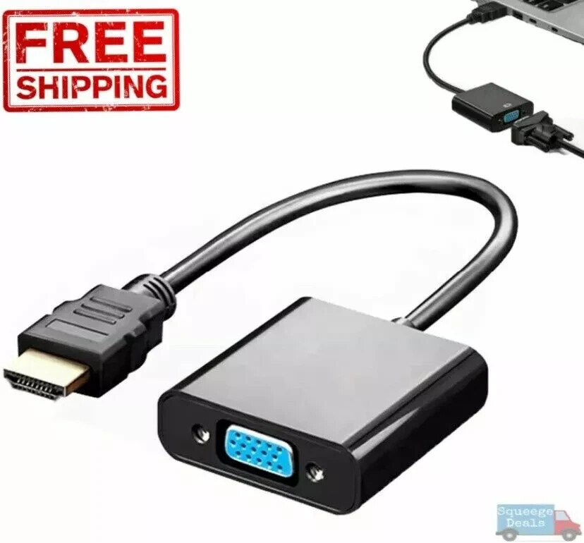 HDMI Male to VGA Female Video Cable Converter Adapter For PC Monitor 4K 3.0