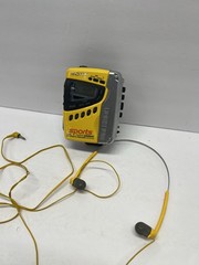 Sony Sports Groove Walkman WM-FS499 Radio Cassette Player Headphones Yellow VTG