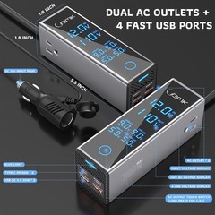 300W 12V to 110V Car Power Inverter with LCD Display