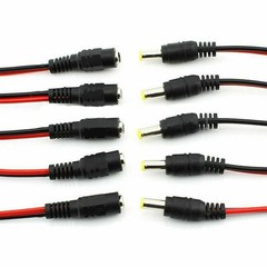 5~50Pcs DC Pigtail Power Cord Male Female Barrel Plug Cable Connectors 5.5*2.1mm