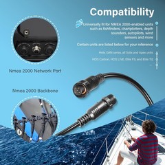 NMEA 2000 15-Foot Backbone Cable for Lowrance Simrad B&G Navico Garmin Networks