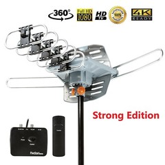 HDTV Outdoor Amplified Digital Antenna 360 Rotor HD TV UHF VHF FM 150Mile+Stand