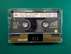 4-in-1 Maxell XLII-S Test&Calibration TypeII cassette tape: L/R+400Hz+3kHz+15kHz