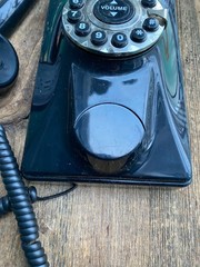 TeleMatrix Black Push Button Retro Wall Phone 290091