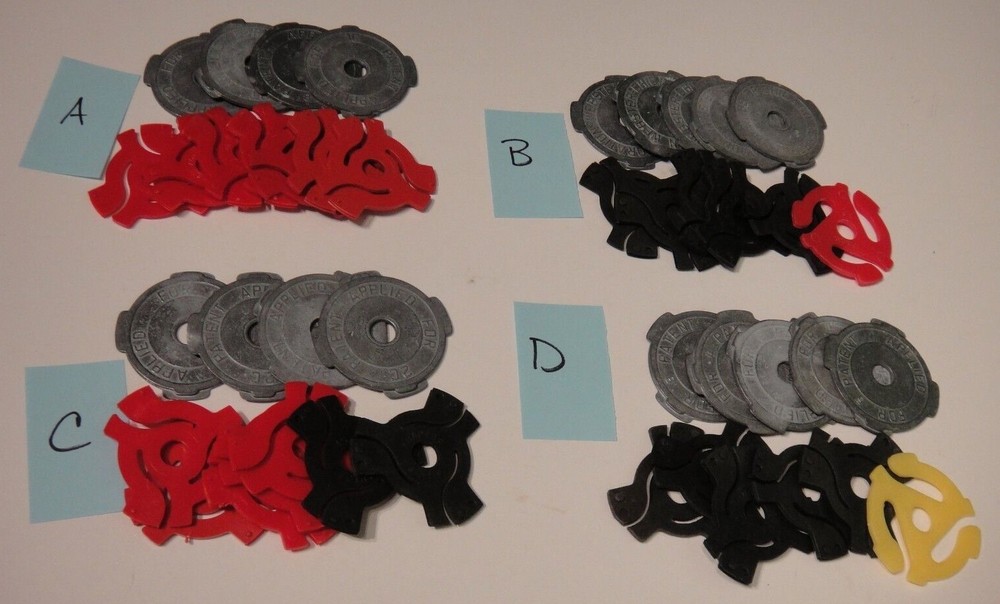 Metal & Plastic – 45 RPM 7″ Record Center Adapters – Choose/Pick Your Lot of 11
