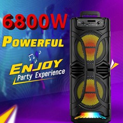 6800W Portable Bluetooth Speaker with Dual Subwoofers – Heavy Bass Party Sound
