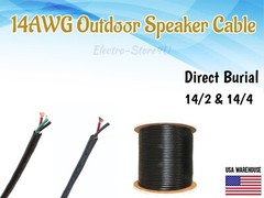 14AWG OUTDOOR Speaker Wire UV Rated 14/2 14/4 Direct Burial Bulk Spool 250 500ft