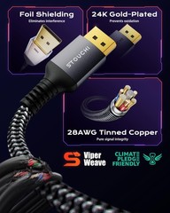 VESA Certified DisplayPort 2.1 Cable 10FT/3M, 80Gbps UHBR20 [16K 8K@240Hz 4K@360