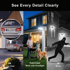 Swann 4K Floodlight Security Camera Wired Floodlight Camera, Smart security cam