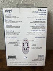 SMPL TV Remote Simple Easy To Use Universal Remote Big Button FAST SHIPPING!