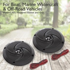 Marine Speakers – 4 Inch 2 Way Waterproof and Weather Resistant Outdoor Audio