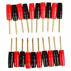 20 Pcs Speaker Pin Connectors 2mm Gold Plated Banana Plugs Screw Terminal