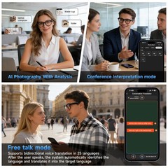 AI Smart Glasses with Camera,AI Voice Assistant,8MP/1080P HD Video & Audio Re…