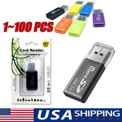 Mini USB 2.0 Micro SD TF Card Reader Adapter Plug For Laptop Phone Tablet LOT