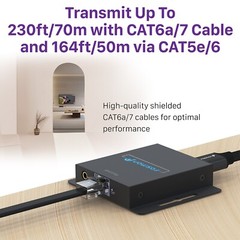 HDMI Extender Over Cat5 6 7 Network LAN Ethernet Cable up to 230ft 1080P@60Hz