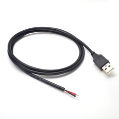 2pcs 3.3Ft 20AWG USB2.0 Male Plug 2pin Wire DIY USB Pigtail Cable 5A DC Power US